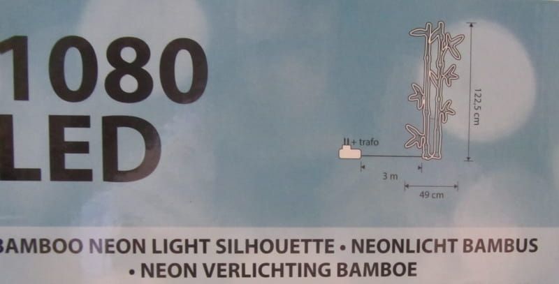 NEON VERLICHTING - BAMBOE SILHOUETTE - BUITEN & BINNEN 122,5 CM.