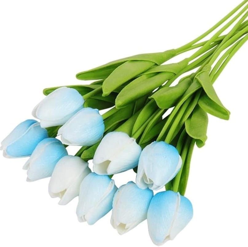 TULPJES - REAL TOUCH - ZACHT BLAUW - WIT