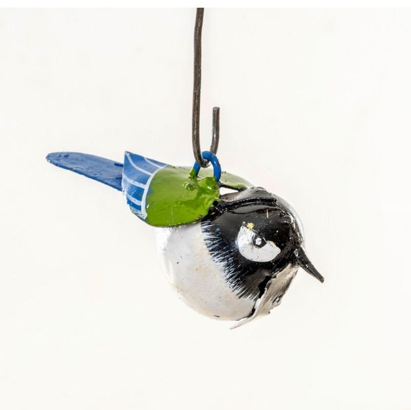 MEESJES - STREET ART - FAIRTRADE - HANDMADE - WIT BUIKJE DICHTE VLEUGELS - HANGEND