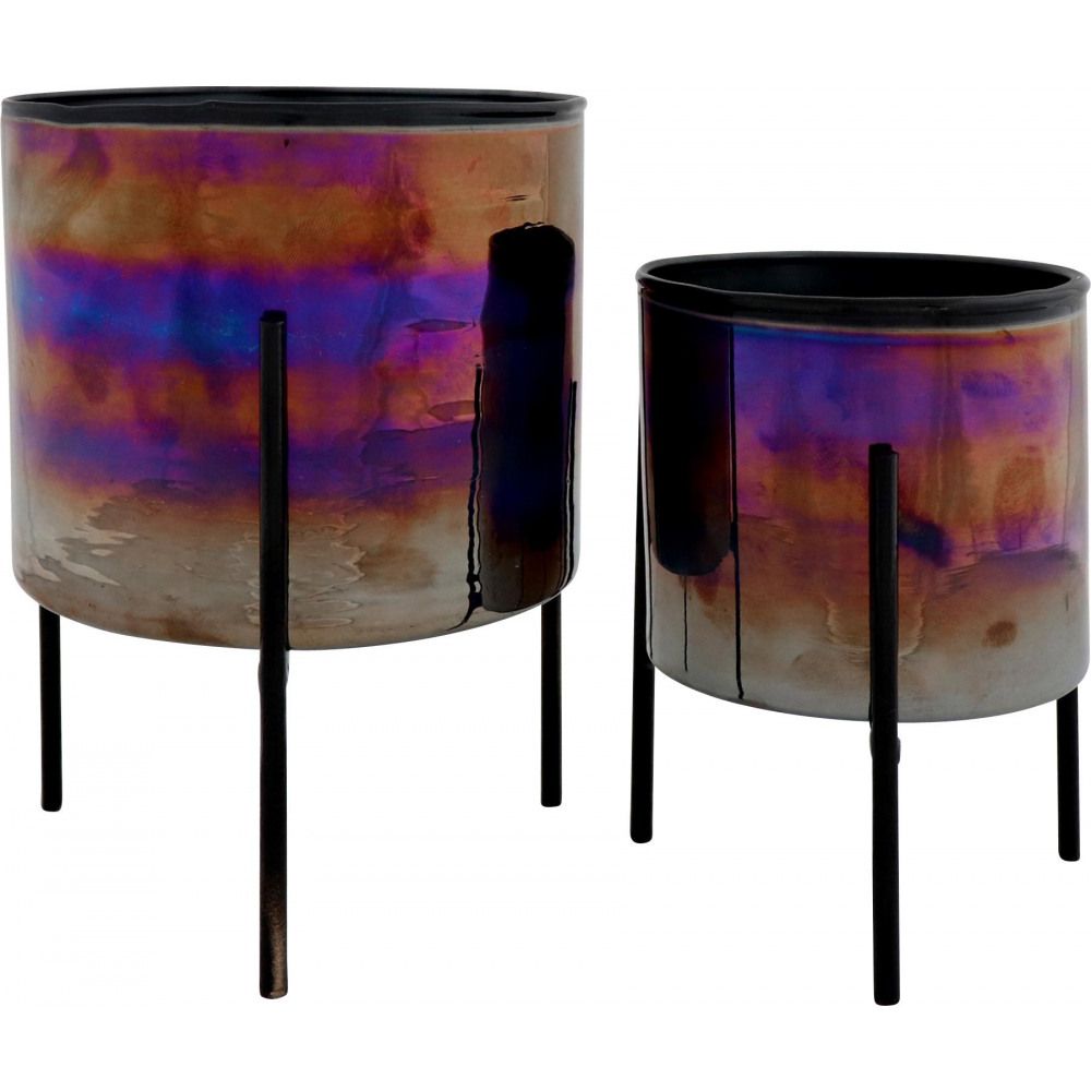 SALE -SET KLEURIGE PLANTERS - VAN 17,50 NU VOOR 9,50