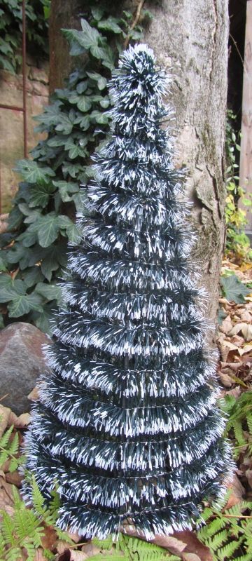DECORATIE KONISCHE KERSTBOOM - GROEN  WIT