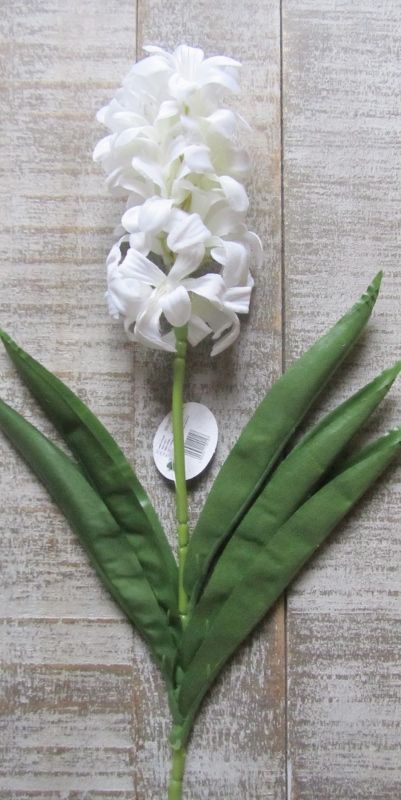 HYACINT - KUNST - OP STEEL - WIT