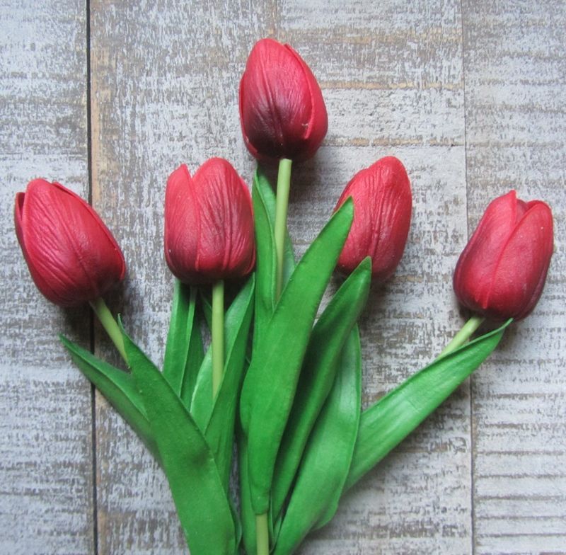 TULPJES - REAL TOUCH - DONKER ROOD