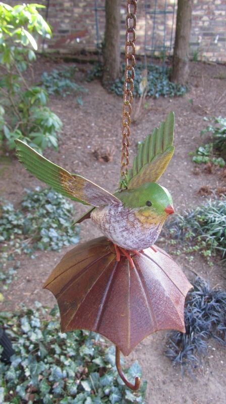 VOGELTJE OP PARAPLU - VOGEL VOER HANGER - GROEN