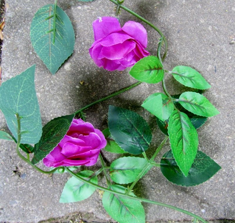 BLOEMEN KUNST GUIRLANDE - 190 CM - PAARS