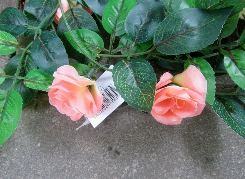 BLOEMEN KUNST GUIRLANDE - 190 CM - ZALM ROZE