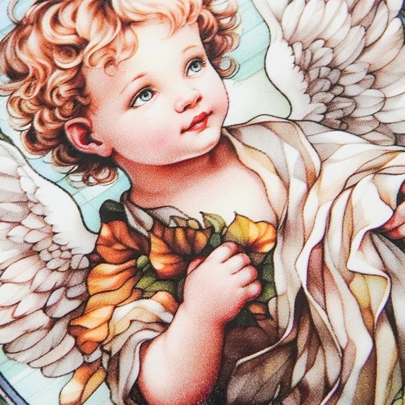 PRACHTIGE RONDE DECORATIE (PLEXIGLAS) ENGELTJE (1)