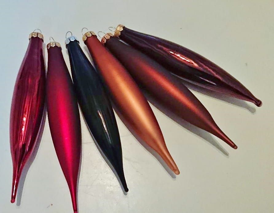 KOOPJE - KERST PEGELS - GLAS - BOX 6 STUKS 2,50