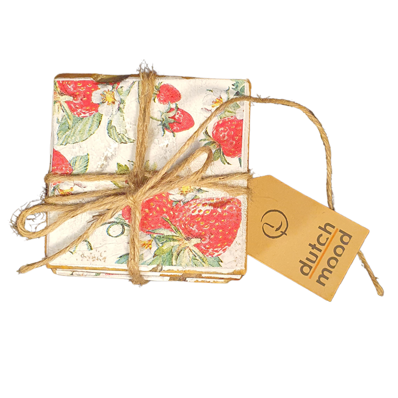 DUTCH MOOD - ONDERZETTERS - KLEUR - AARDBEITJES