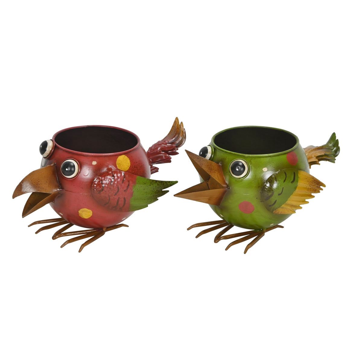 SUPERLEUKE VOGEL POT - METAAL - GROEN