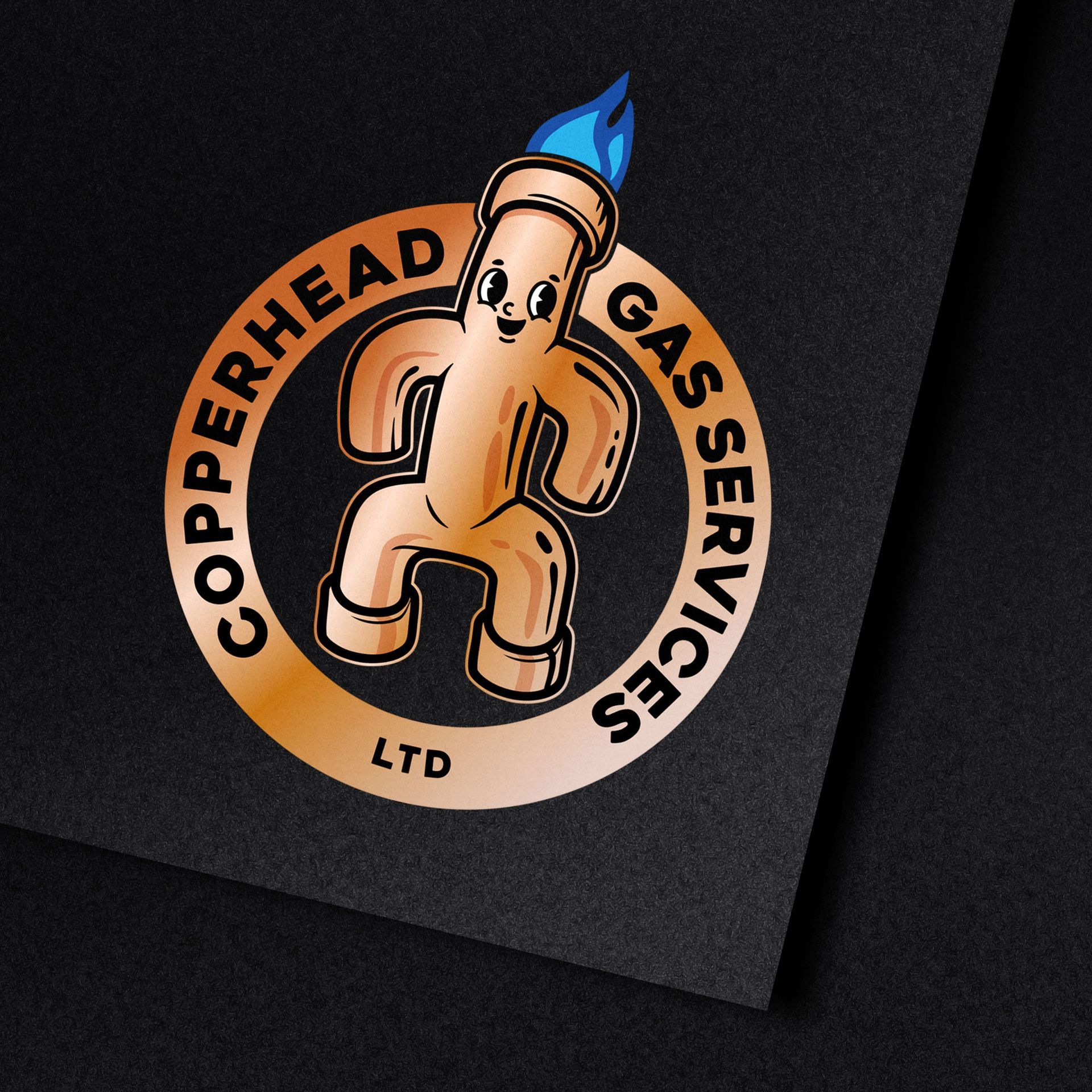 Glossop based Copperhead Gas Services Logo Design by Pickle