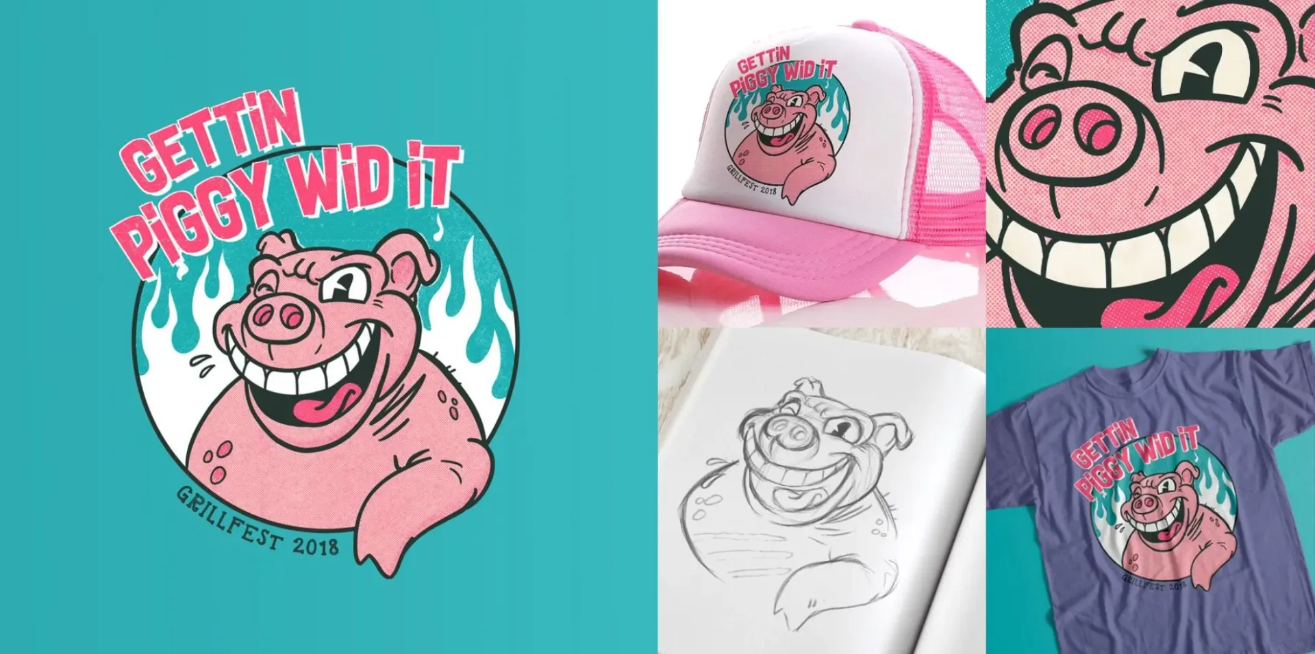 Gettin Piggy Wid It Logo design for Grill and BBQ team for the Glossop Grillfest