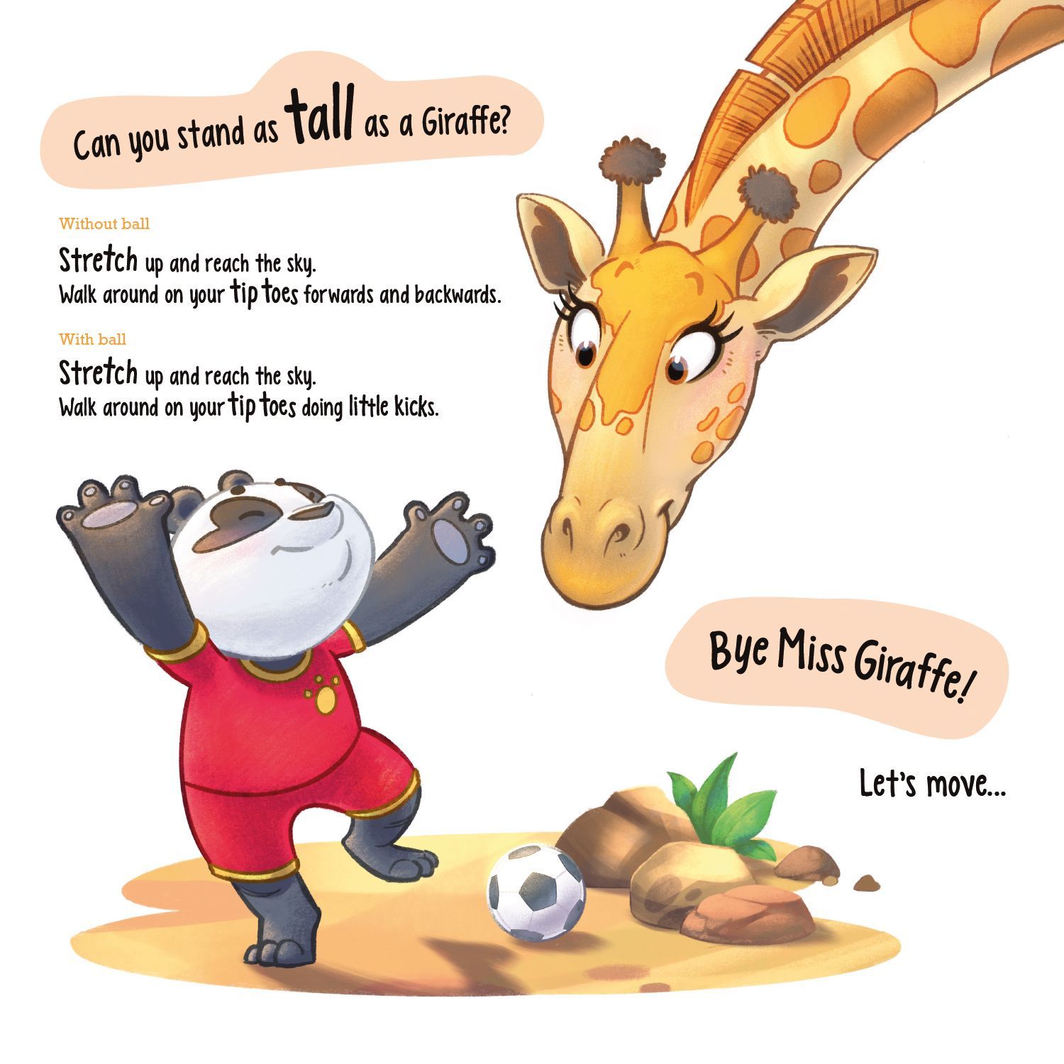 Lets Move Children's book illustrations  Giraffe