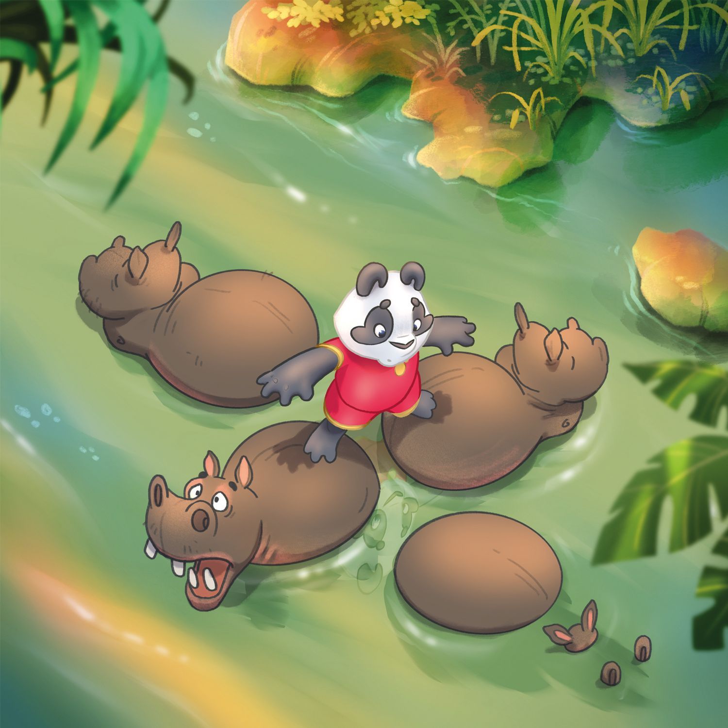 Lets Move Children's book illustrations  Hippo