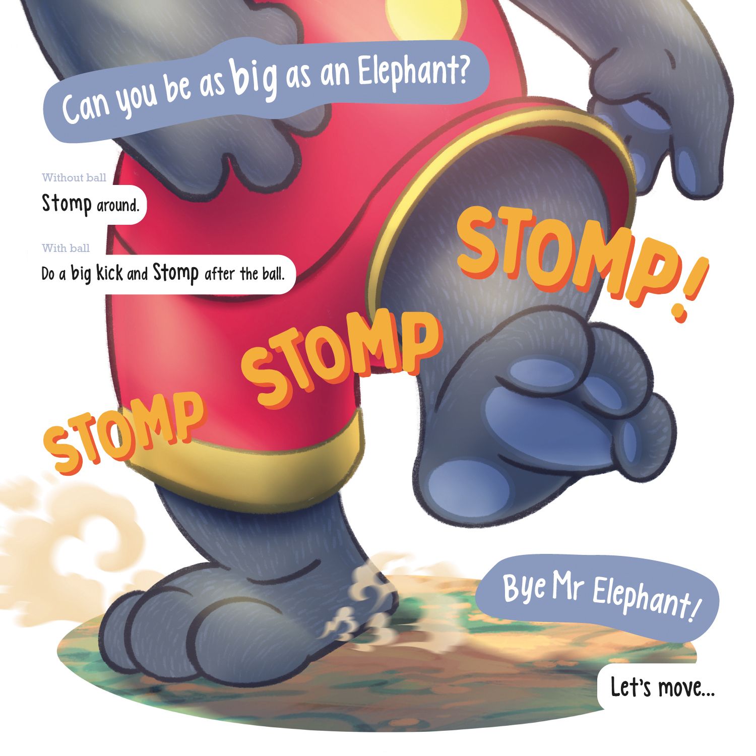 Lets Move Children's book illustrations  Stomp
