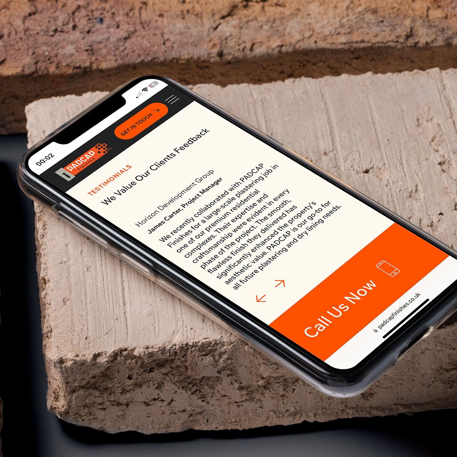 PADCAP Finishes - Website Design by Pickle Mobile mockup