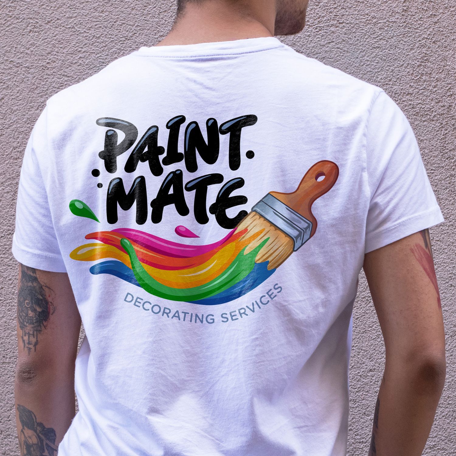 Glossop based Paint Mate decorators Tshirt mockup