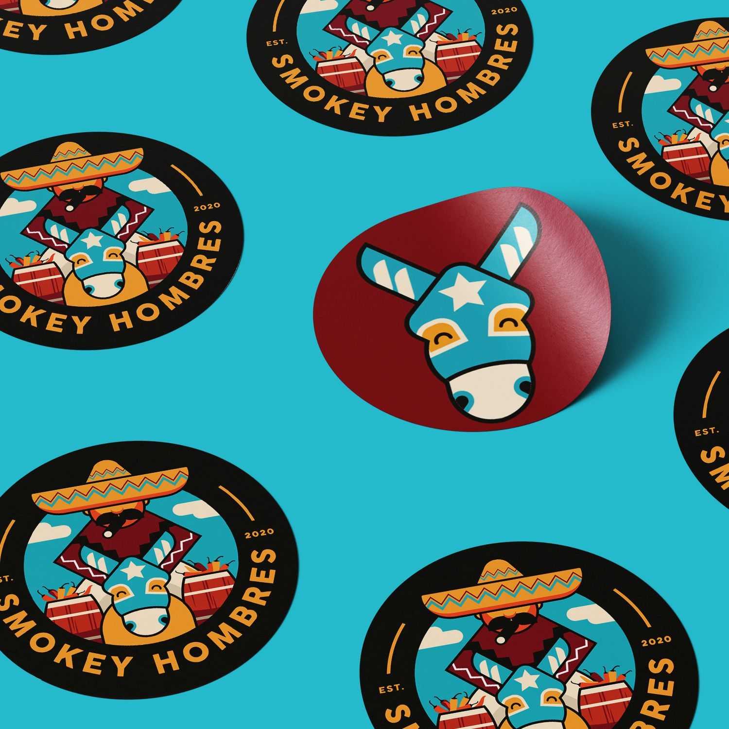 Smokey Hombres Logo and icon design