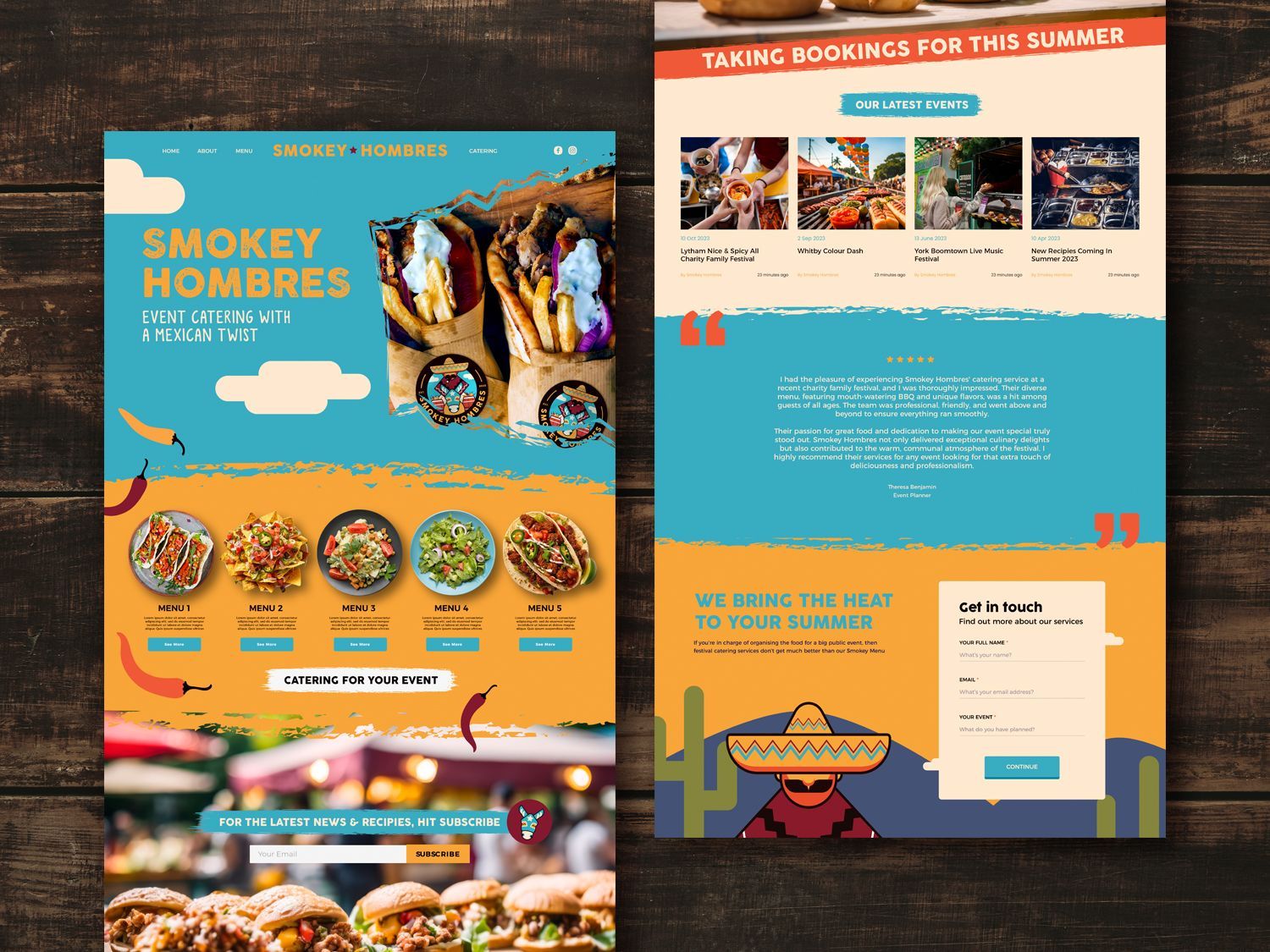 Smokey Hombres Website Design Progress