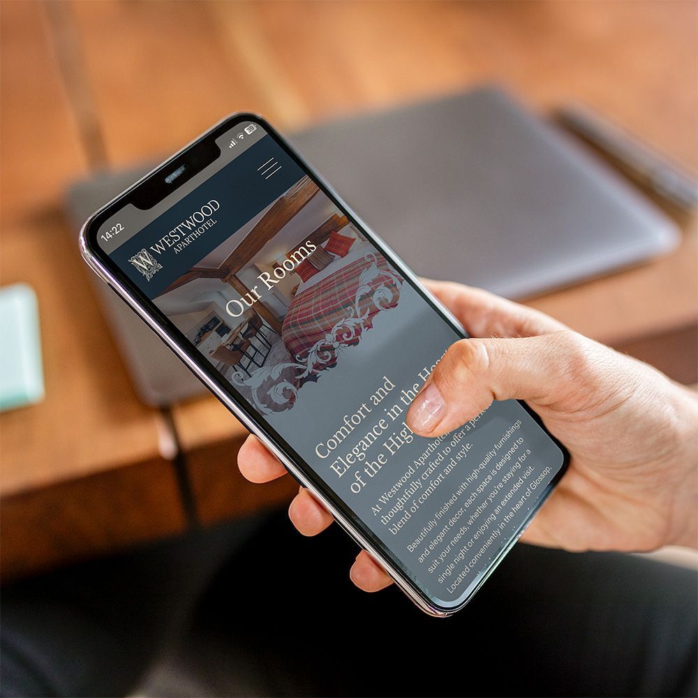 Glossop based Westwood Aparthotel - Website Design by Pickle Mobile mockup