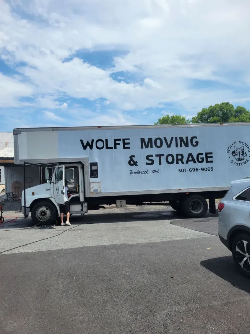 White moving truck with 