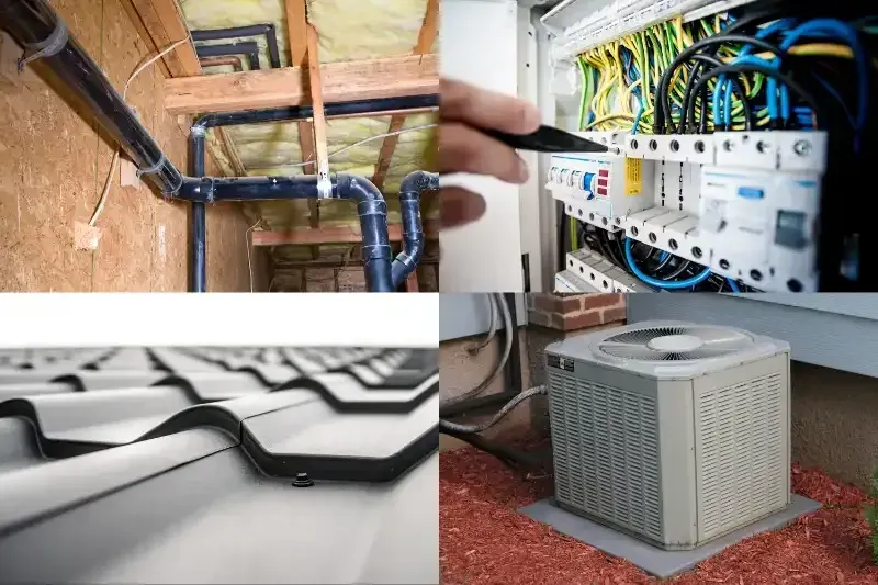 A collage of four pictures of different types of electrical equipment