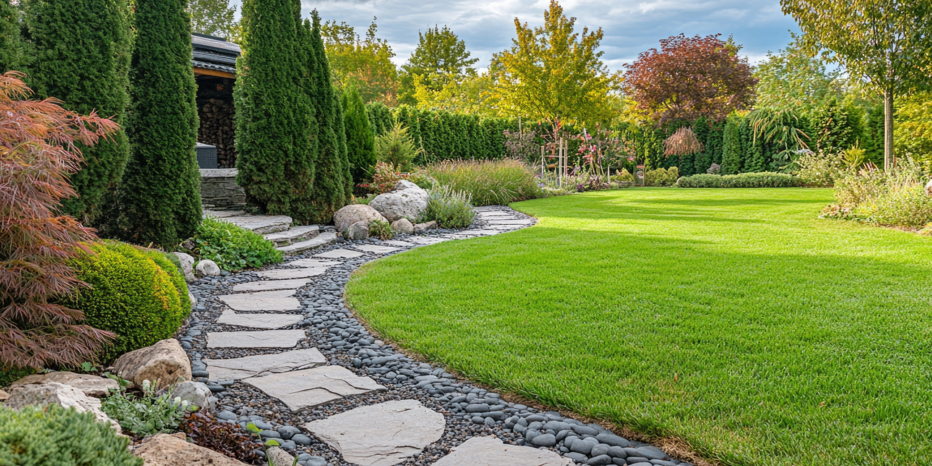 Close-up of grass growing in square concrete pavers.
