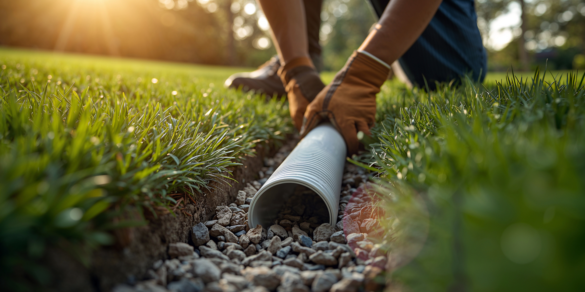 Close-up of grass growing in square concrete pavers.