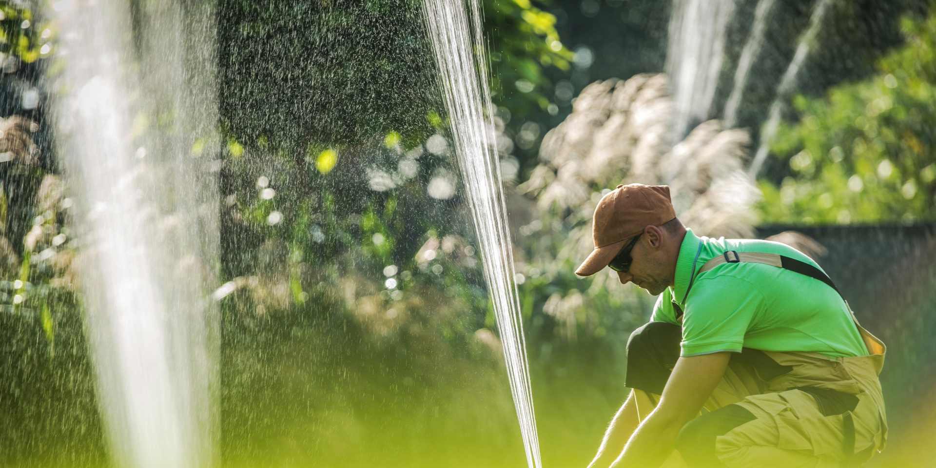 Person using hedge shears to trim a green leafy bush outdoors.