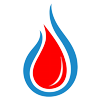 blue and red flame icon