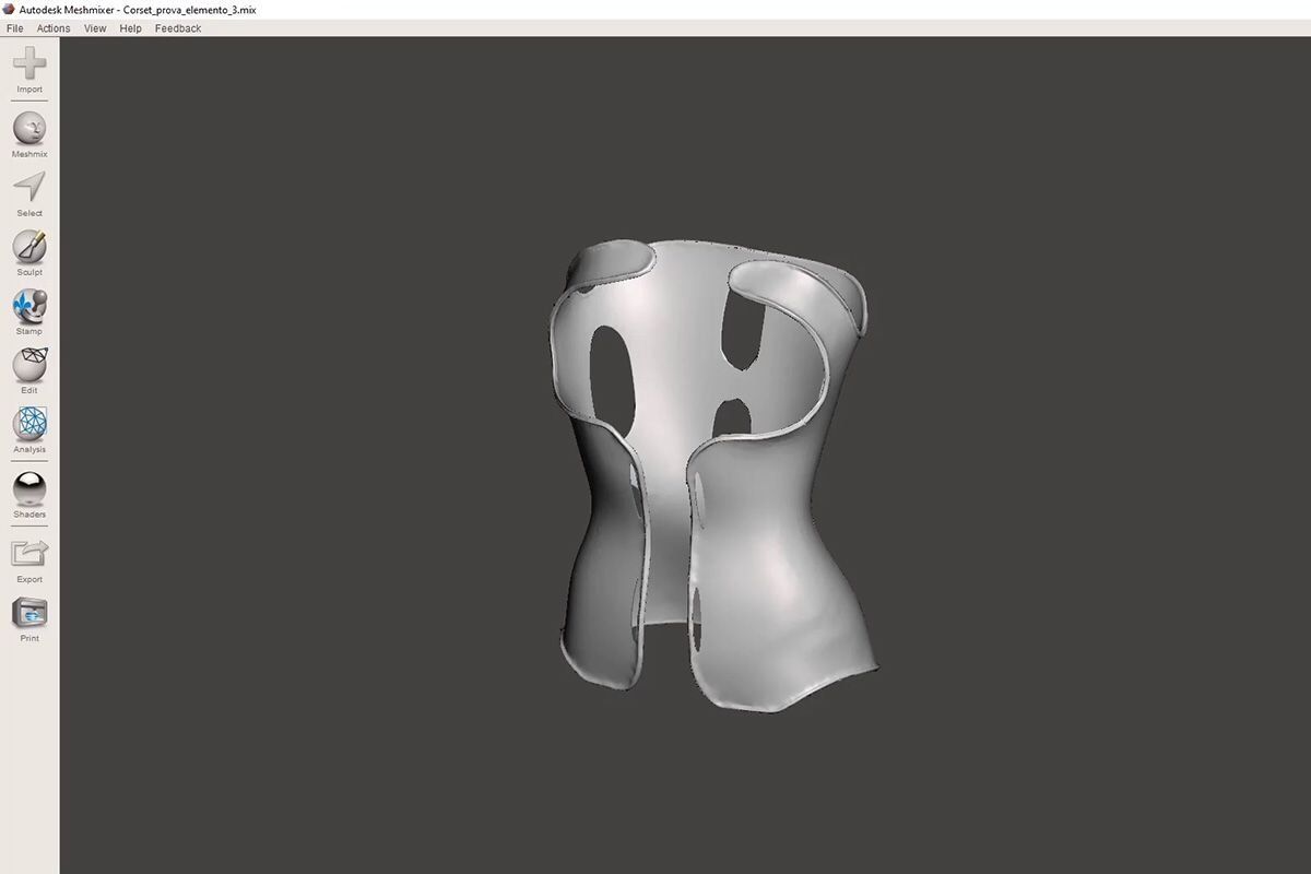 Dispositivo busto schiena realizzato in 3D