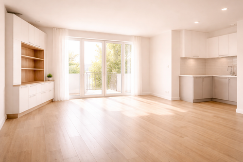 an empty modern minimalist apartment