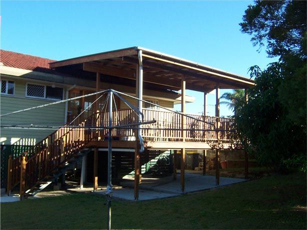 view of a deck with roof