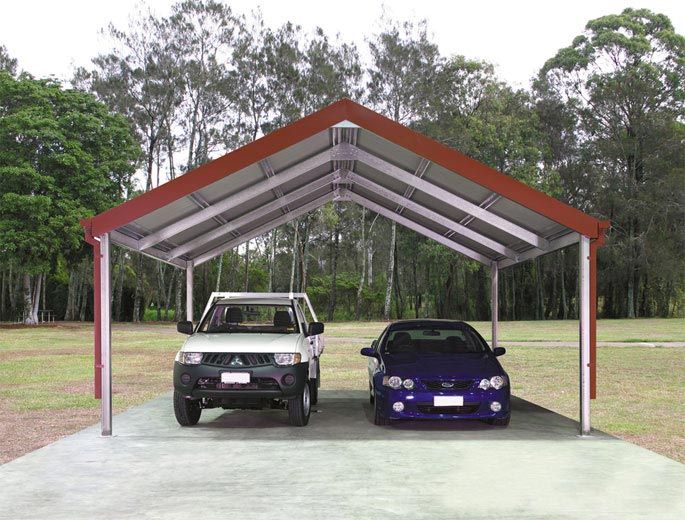 cars parked under a patio