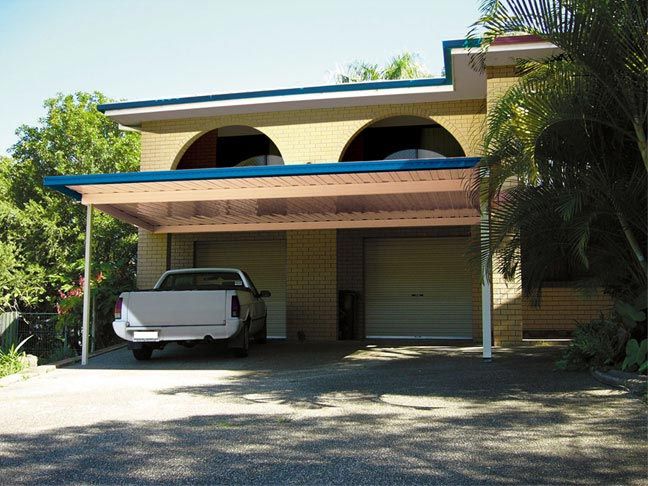 car parked under a shed