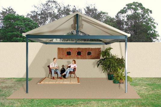 couple sitting under a patio