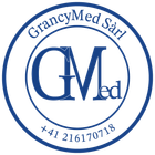 Un logo bleu et blanc pour le sari grancymed