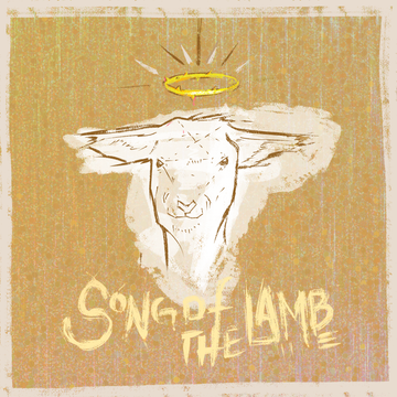 A drawing of a lamb with the words song of the lamb below it