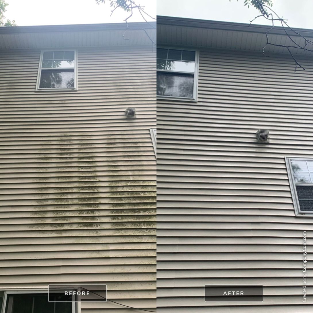 Before & After Pressure washing Apartment building