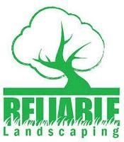 Hexagon logo with mountains, trees, and campfire in orange and blue.