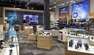 A store filled with lots of cameras and lenses.