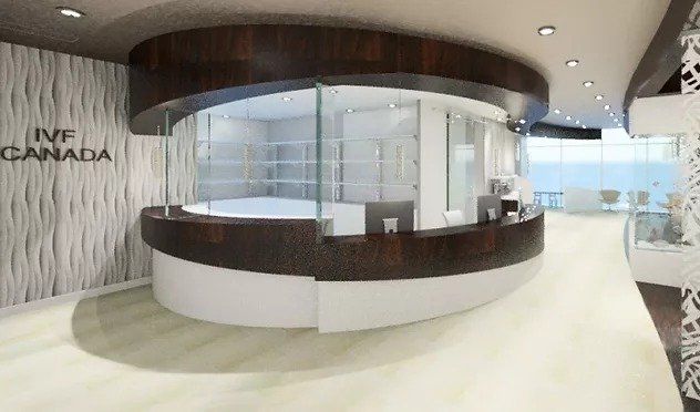 An artist 's impression of a reception area for ivf canada