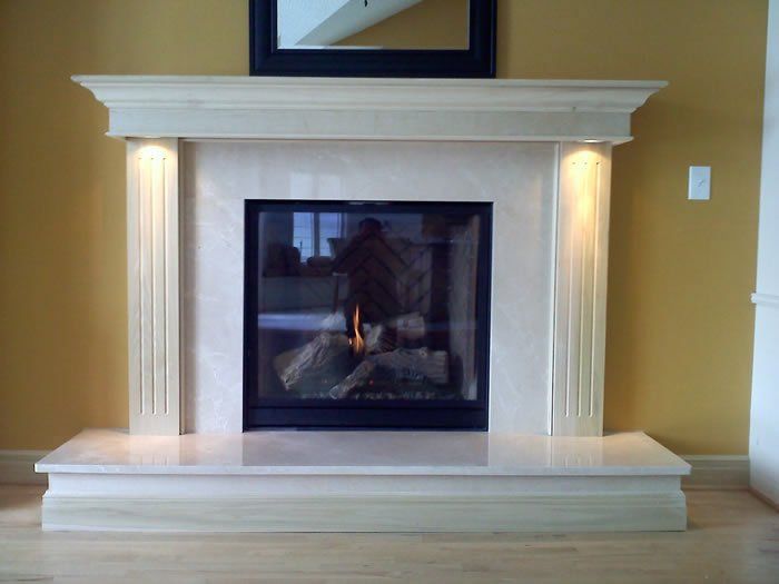 New wood burning fireplace