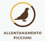 Logo: sagoma di uccello marrone all'interno di un cerchio con bordo marrone e oro. Testo: