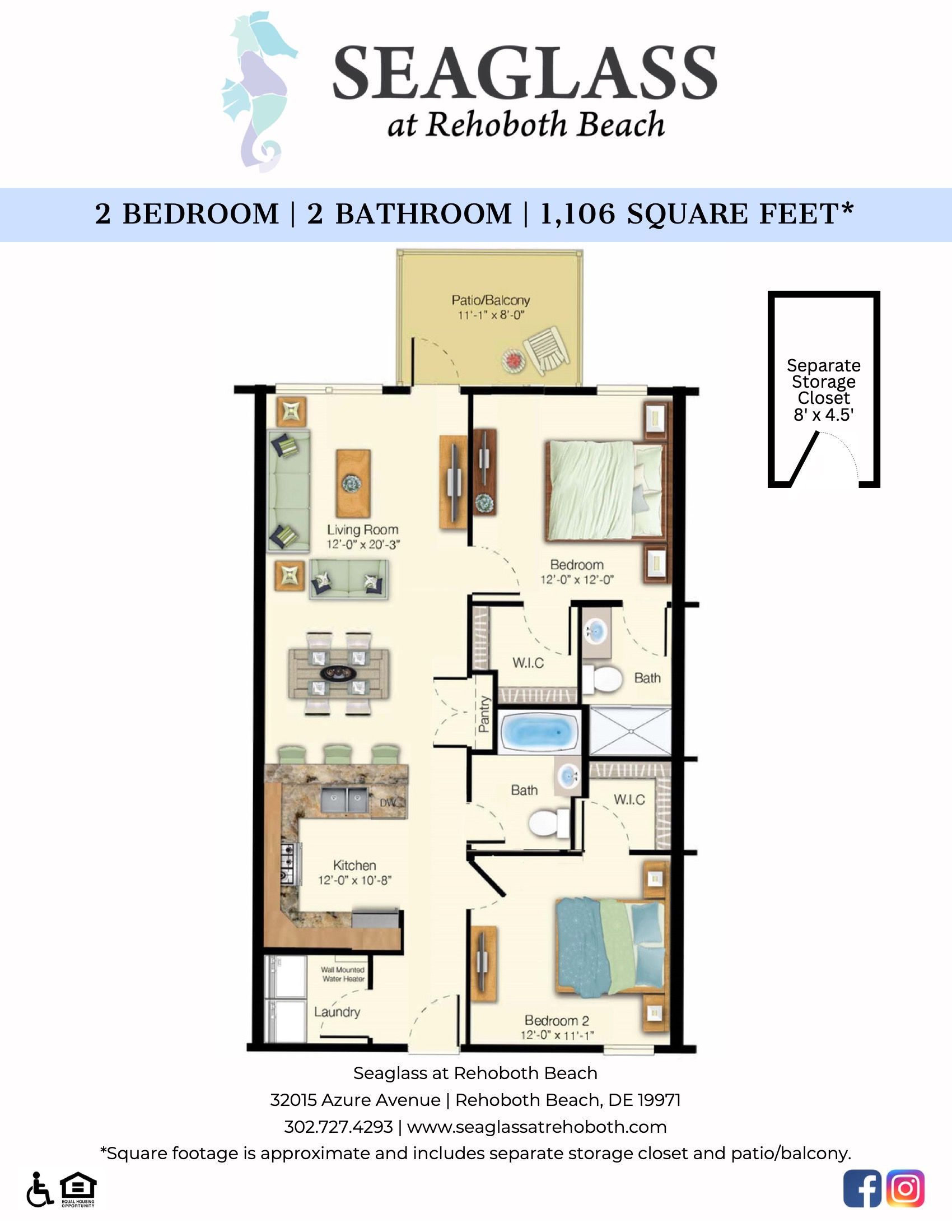2BR/2BA Floorplan