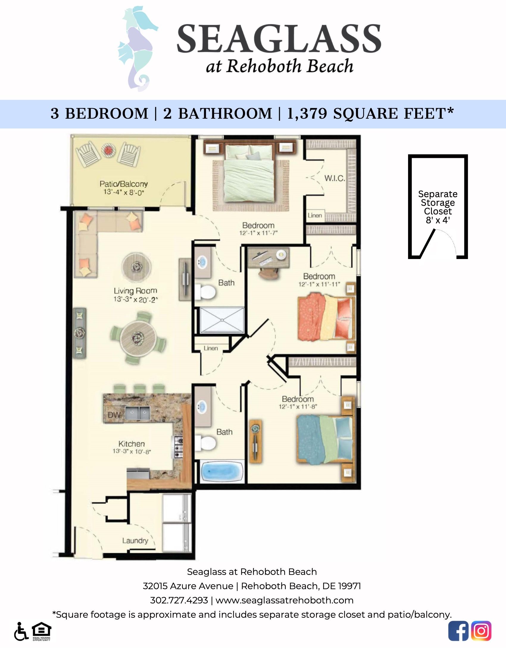 3BR/2BA Floorplan