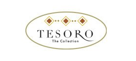 Logo for TESORO, The Collection, with an oval containing text and diamond shapes.