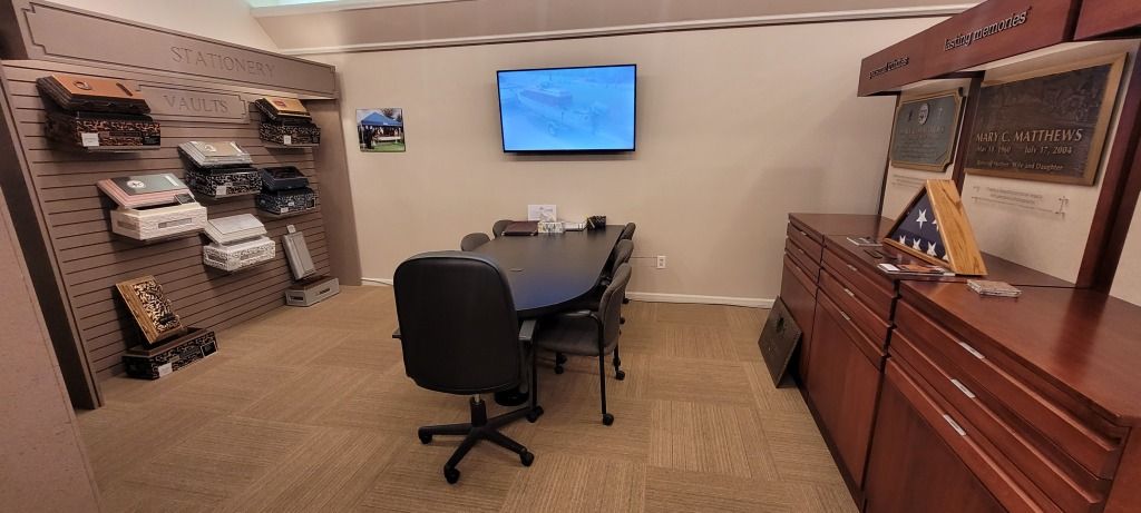 Jefferson Memorial Funeral Home Meeting Room for Caskets