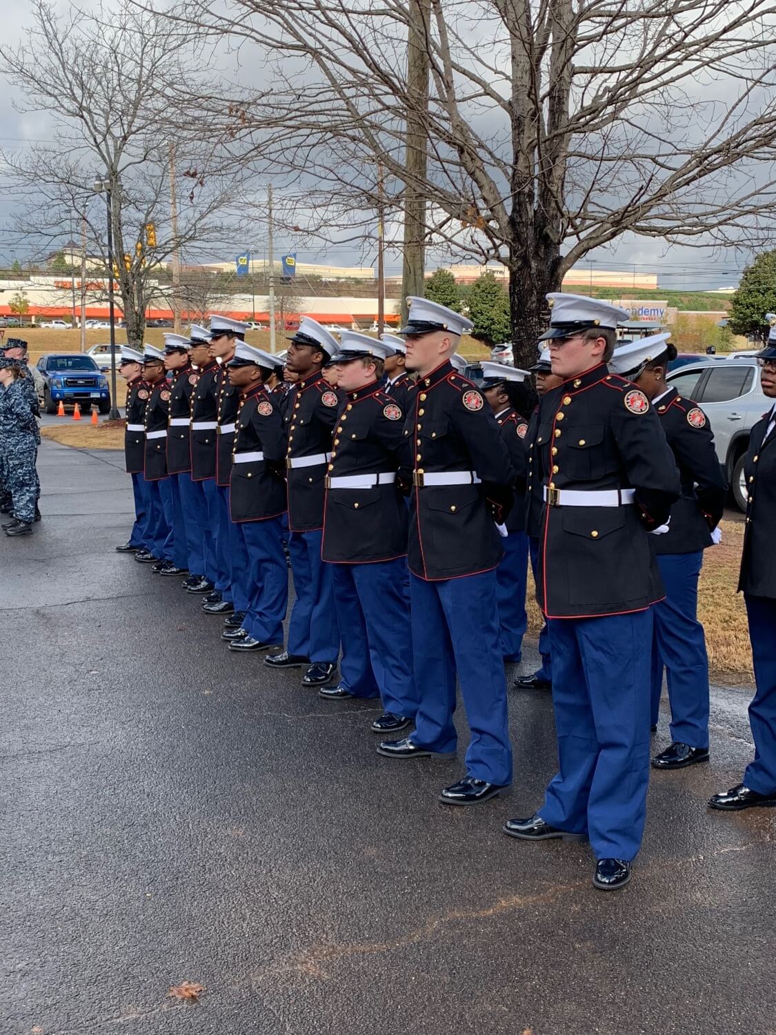 Marine Corp Men Lining Up