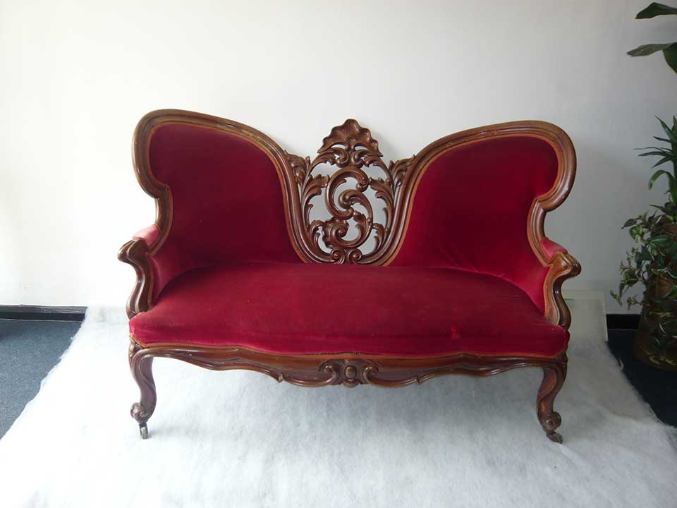 Ornate Carving 2 Seat Chair for Sale